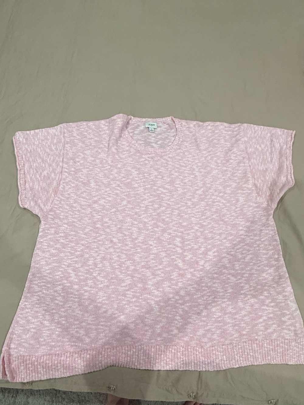 J. Crew Light Pink Short-Sleeve Knit Sweater Top